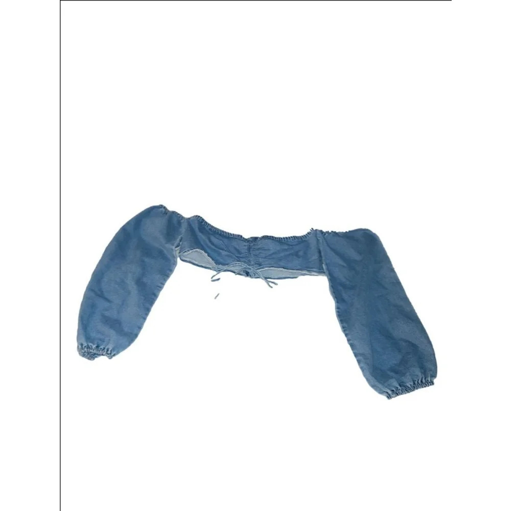 Women's Blue Denim Crop Top
